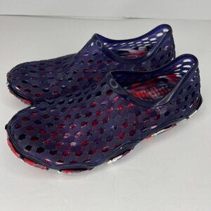 Beach Slip-On Purple/Blue with Red Sole Shoes Women's Size 11 Casual Lite Weight